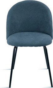 Sedia da pranzo in tessuto Blu e gambe metallo Nero - KAREN 2 sedie