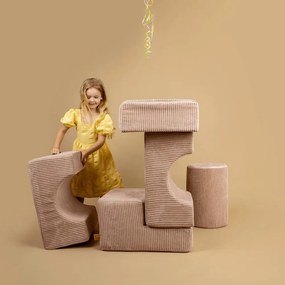 Gioco per psicomotricità rosa in velluto a coste 4 pz altezza totale 30 cm 45x170 cm Montessori – Meowbaby