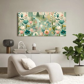 Quadro su tela – Fiori primaverili sul sentiero del bosco