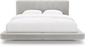 Letto matrimoniale imbottito grigio chiaro 200x200 cm Linea – Micadoni