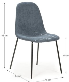 Set di sedie da pranzo blu 4 pz Renne - Marckeric