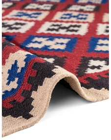 Tappeto rosso in lana reversibile/tessuto a mano 160x230 cm Kamal Rami – Nouristan