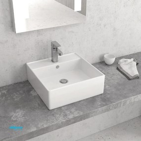 Lavabo D'Appoggio Da 38,5x38,5 Cm Bianco Lucido