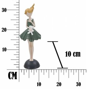 Statuetta Dolly Con Coniglietto Cm 11,5X10X33,5