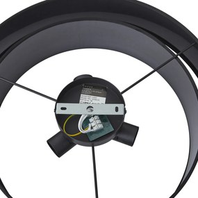 Plafoniera moderna nera 50cm 3 luci - Steve