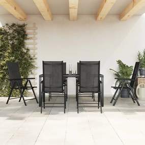 Set Da Pranzo Da Giardino 7 Pz Nero İn Alluminio /