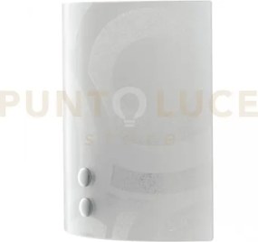 Applique a parete miro' bianca 1 luce attacco e27 23x9,4x23cm in vetro