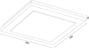 Argon 1865 - Plafoniera da soffitto TABOR 4xE27/15W/230V 42x42 cm bianca