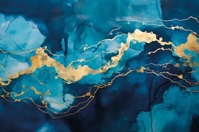 Carta da parati – Imitazione marmo blu