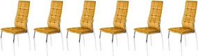 Set di 6 sedie K416 in velluto senape