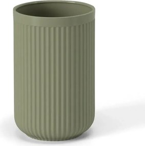 Porta spazzolini verde in plastica cannettata rigida Arizona