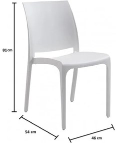 Set 4 sedie in resina impilabili da interno ed esterno made in Italy mod. Sofia Bianca