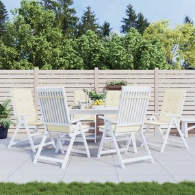 Cuscini Per Sedie 6 Pz Crema 120x50x3 Cm İn Tessuto /
