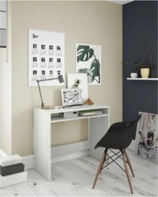 Scrivania Porta PC 79x43x78h Con Vano A Giorno Star Bianco Alpes