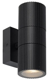 Lampada da parete industriale da esterno nera a 2 luci IP44 - Vigo