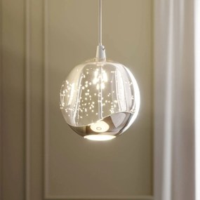 Lampada a sospensione in vetro Hayley Lucande, Chiaro / Trasparente, Soggiorno / Sala da pranzo, Vetro, Moderno, Lampada a sospensione