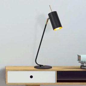 Lampada da tavolo in nero e oro con paralume in metallo (altezza 55 cm) Sivani - Opviq lights