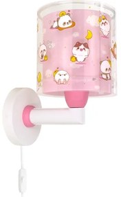 Dalber 41769S - Lampada da parete per bambini KAWAII FRIENDS 1xE27/15W/230V rosa