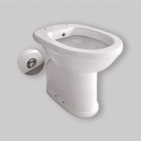 Vaso/Bidet a Terra Accessibile Con Scarico al Suolo Bianco Lucido