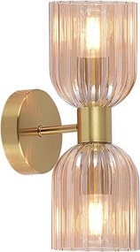 Applique PIEGA 2xE14/10W/230V ottone/beige fumé