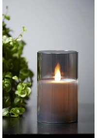 Candela di cera a LED grigia in vetro, altezza 12,5 cm M-Twinkle - Star Trading