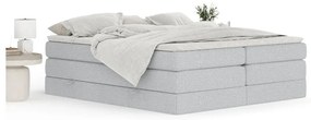 Letto boxspring grigio chiaro con contenitore/senza testiera 140x200 cm Juniper – Maison de Rêve