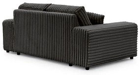 Divano grigio scuro con rivestimento in velluto a coste 178 cm Justin – Ropez