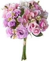 Set 4 Bouquet Artificiali Rose Ortenzie 36 cm