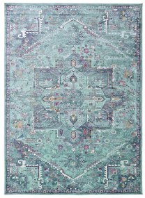 Tappeto in viscosa turchese 200x140 cm Lara - Universal