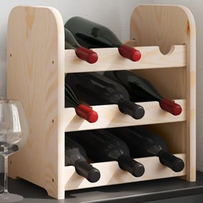 Portavini 33x25x37 Cm İn Legno Massello Di Pino /