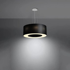 Lampada a sospensione nera con paralume in tessuto ø 50 cm Galata - Nice Lamps