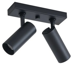 Plafoniera moderna nera con 2 luci LED dimmerabili - Tate