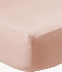 Lenzuolo con angoli in raso di cotone Cherry Pink