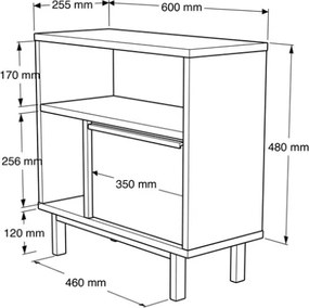 Tavolino Laterale Per Divano Da Salotto Multiuso 60x25x60 Ocean Bianco