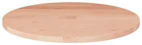 Piano Tavolo Rotondo Ø30x1,5 Cm Massello Di Rovere Non Trattato /