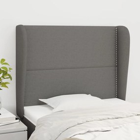 Testiera Ad Orecchio Grigio Scuro 93x23x118/128 Cm İn Tessuto /