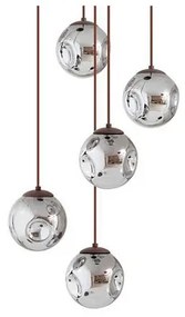 Valentina 5 Round Lampada a Sospensione Smoked Grey/Brown - Lindby