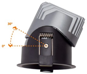 Faro LED da Incasso 15W Nero Ø75mm IP65 CCT, UGR19, Philips CertaDrive Colore Bianco Variabile CCT