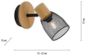 JUST LIGHT. 15191-79 - Faretto da parete TAMIS 1xE14/10W/230V pino