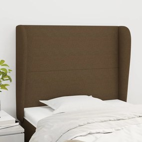 Testiera Ad Orecchio Marrone Scuro 93x23x118/128 Cm İn Tessuto /