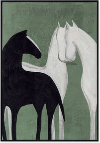 Quadro dipinto a mano con cornice in legno Contrast