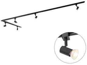 Sistema a binario intelligente nero monofase 5 luci incl. Wifi GU10 - Jeany