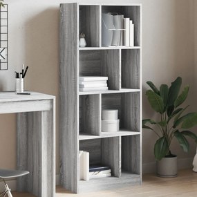 Libreria grigio sonoma 57x28,5x141 cm in legno multistrato