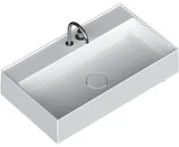 Lavabo lavatrucco Domus Falerii bianco lucido 80x46 cm installazione sospesa o da appoggio