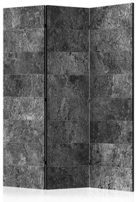 Paravento design Tonalità di Grigio (3-parti) - composizione in piastre scure di pietra