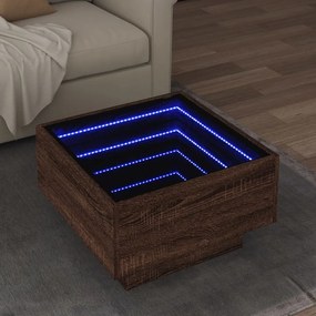 Tavolino Salotto Con Led Rovere Marrone 50x50x30 Cm Multistrato /