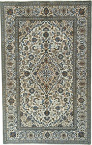 Kashan Tappeto 200x310 Beige (Iran) Annodato A Mano
