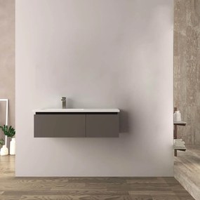 Mobile da bagno grigio talpa 100 cm opaco Mono Slide