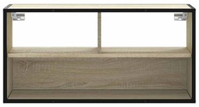 Mobile tv rovere sonoma 80x31x39,5 cm legno multistrato metallo