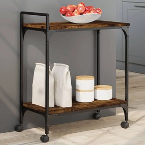 Carrello Da Cucina Rovere Fumo 60,5x31x72,5cm Legno Multistrato /